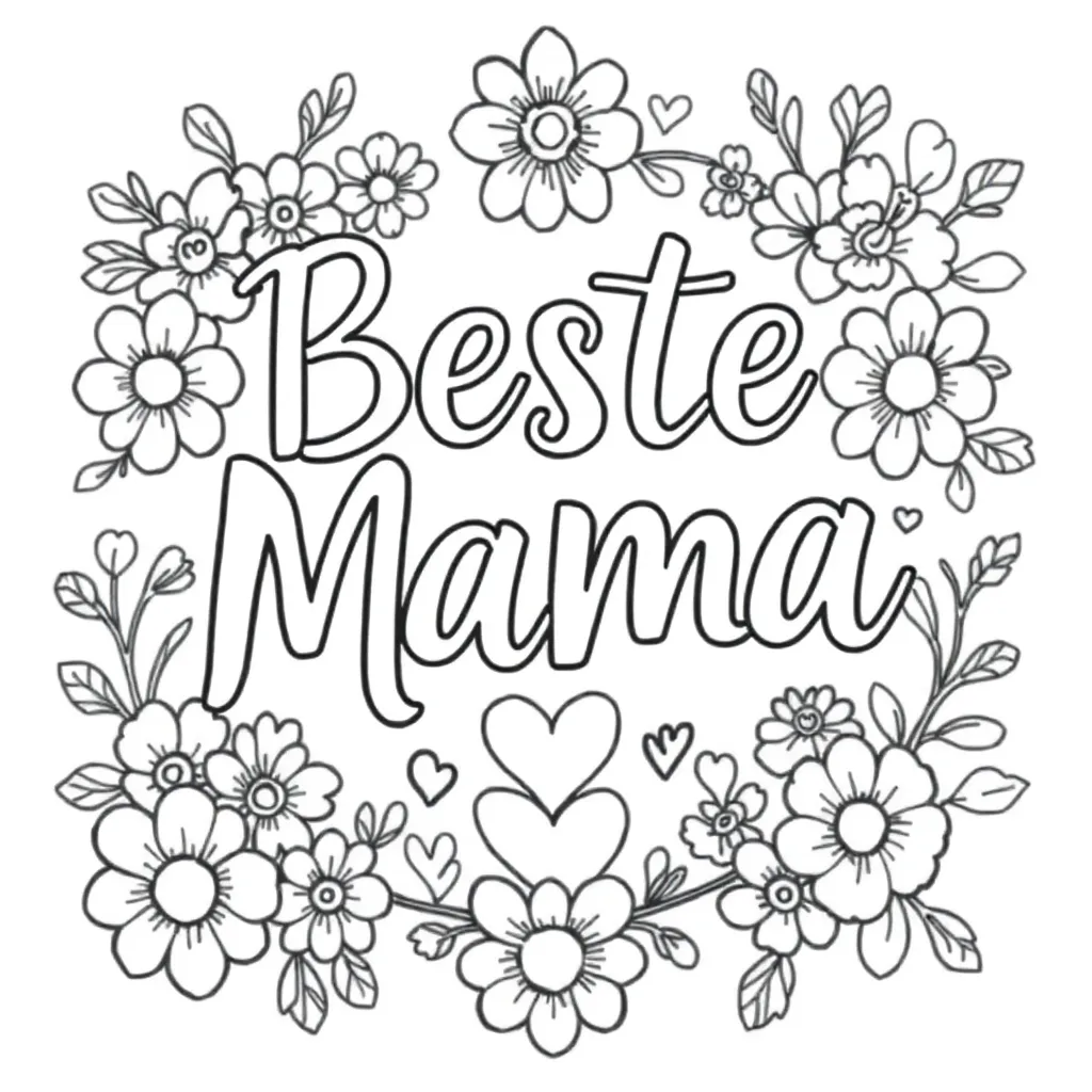 Moederdag Cadeau Creatief Gezin Liefde coloring page for children