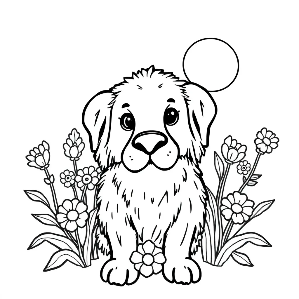 Moederdag Liefde Bloemen Hart Cadeau coloring page for children