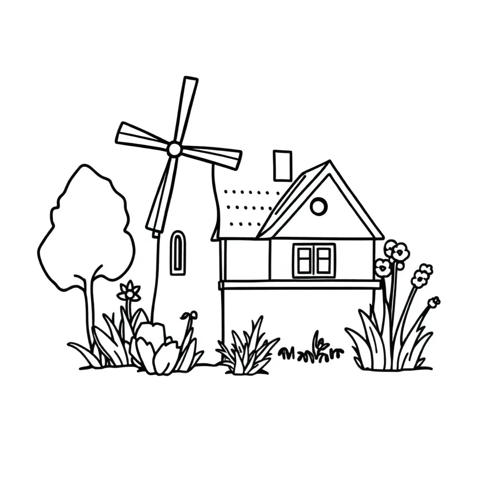 Moederdag Liefde Hart Cadeau Bloemen coloring page for children