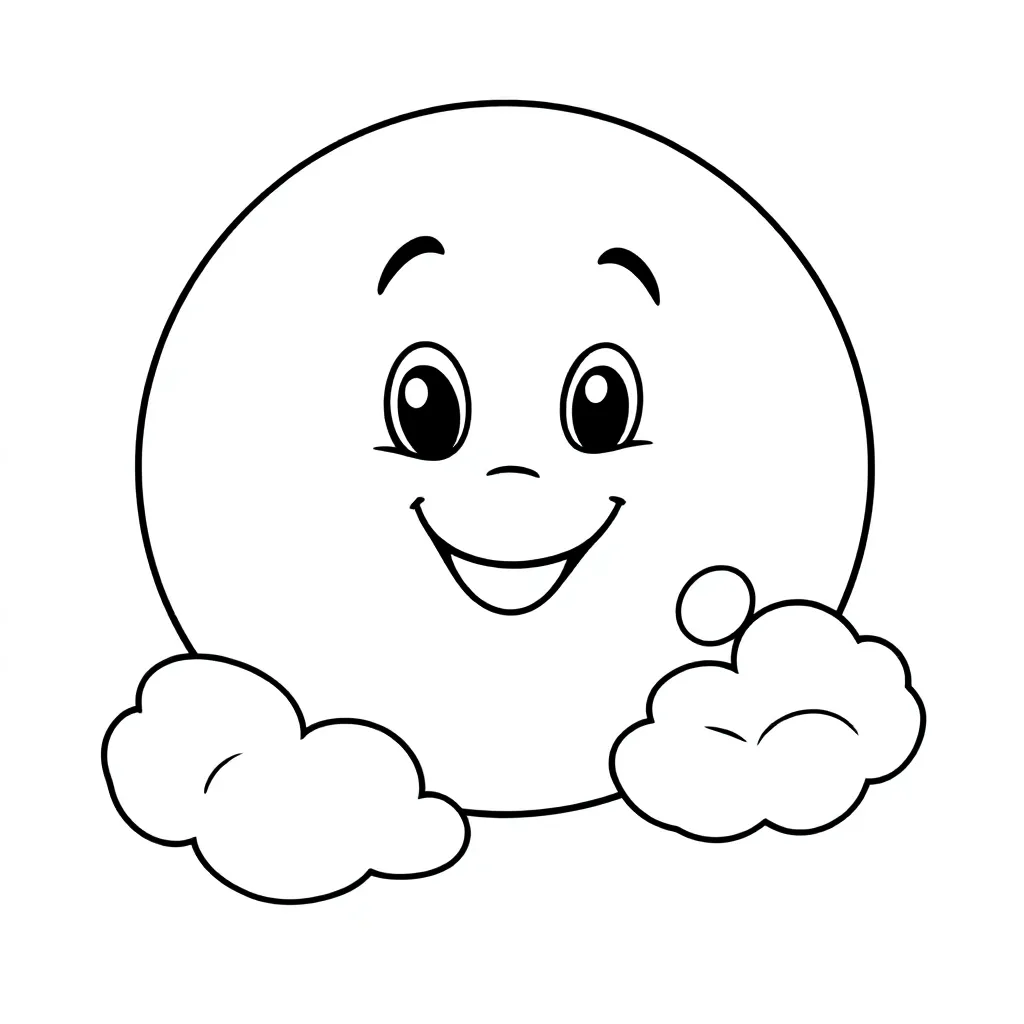 Maan kleurplaat voor kinderen