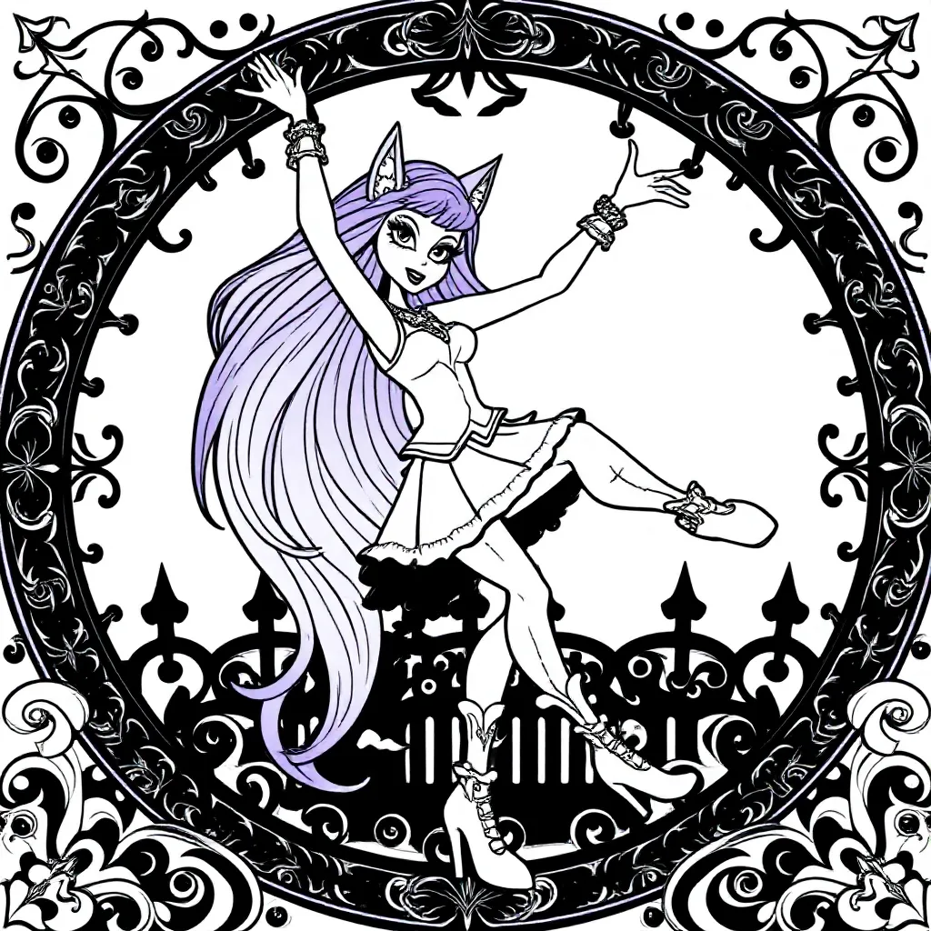 Monster High Claudine Dansen coloring page for children