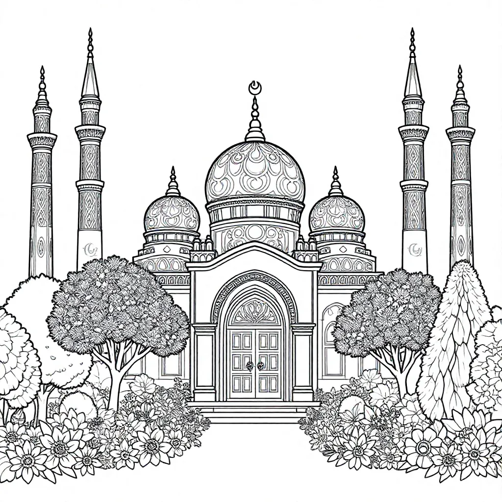 moskee kleurplaat voor kinderen