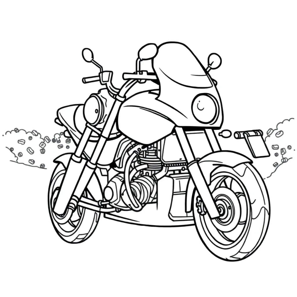 Motoren Racen Snelheid Voertuigen Techniek coloring page for children