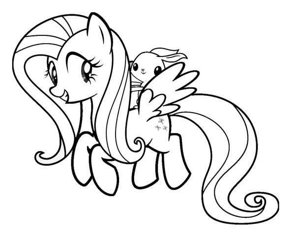 My Little Pony Fluttershy coloring page for children