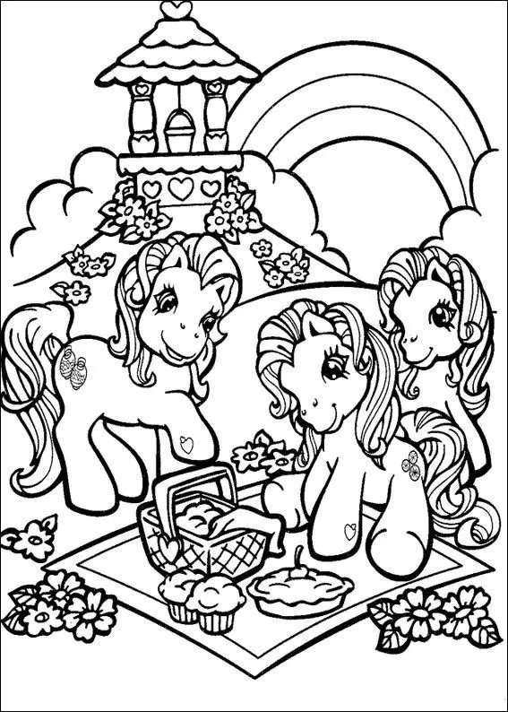 My Little Pony Picknick coloring page for children