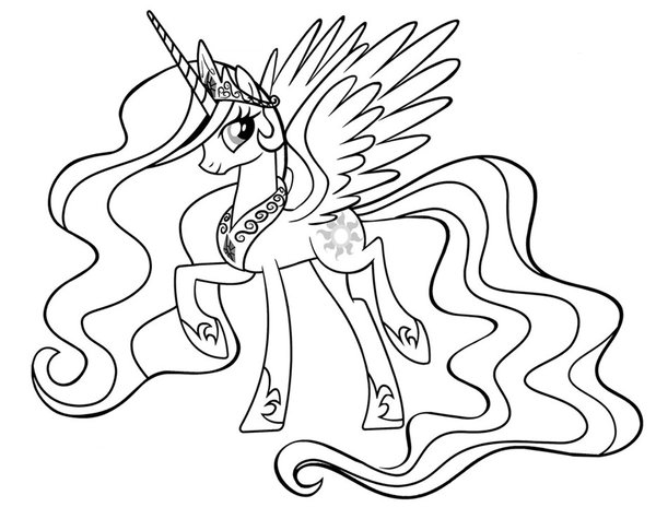 My Little Pony Princess Celestia coloring page for children