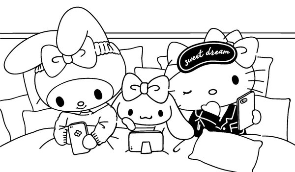 My Melody En La Cama coloring page for children