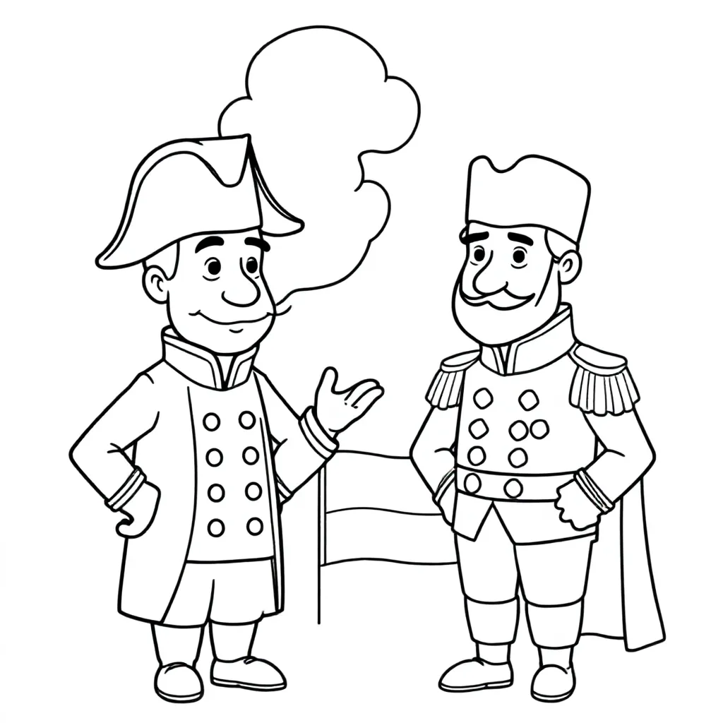 Napoleon Vecht Voert Met Rusland Alexander I Misschien Da... coloring page for children