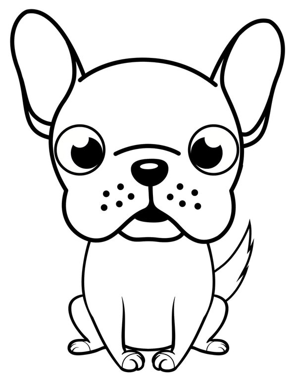 Niedliche Bulldogge coloring page for children