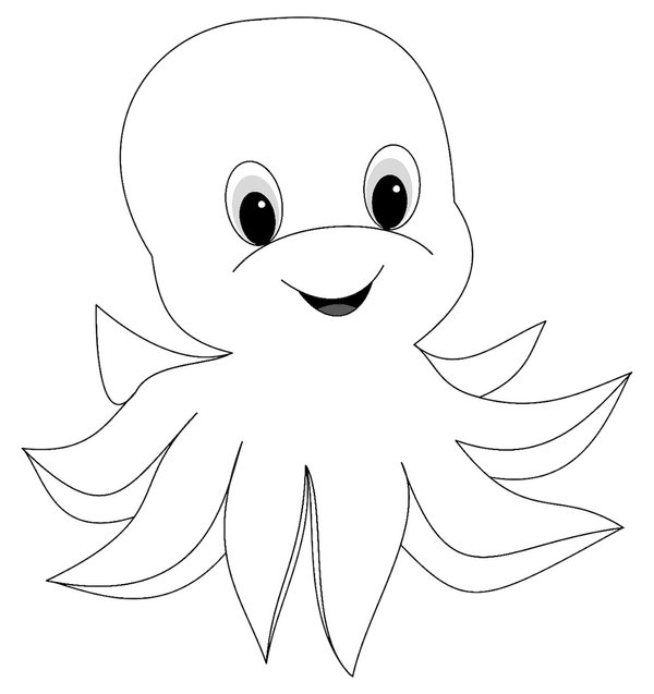 Niedliche Tintenfische coloring page for children
