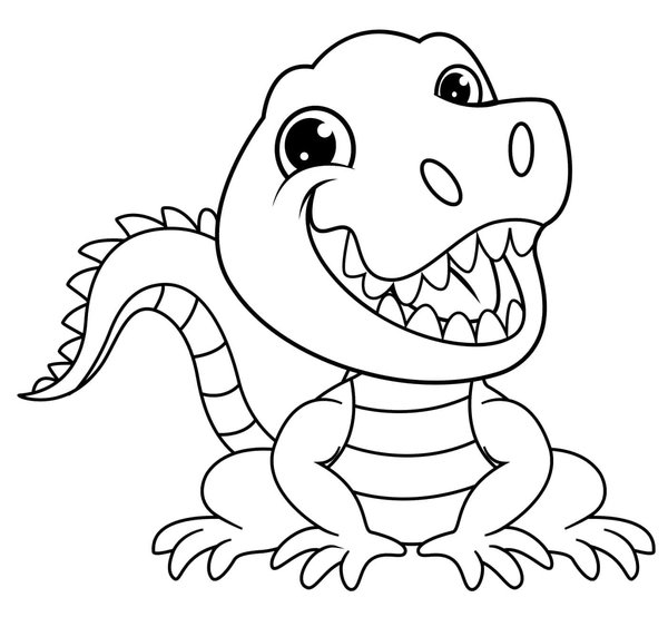 Niedlicher Alligator coloring page for children