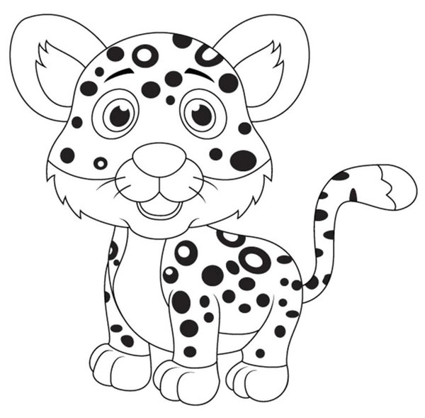 Niedlicher Baby Tiger Cartoon coloring page for children