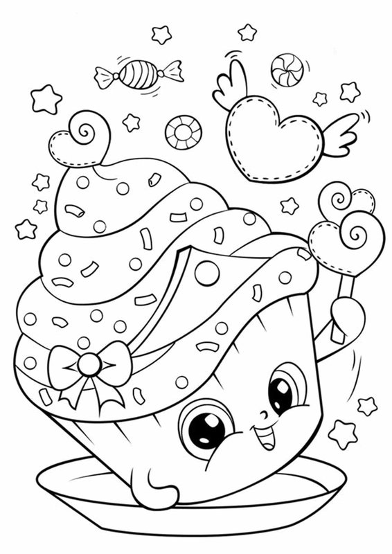 Niedlicher Cupcake coloring page for children