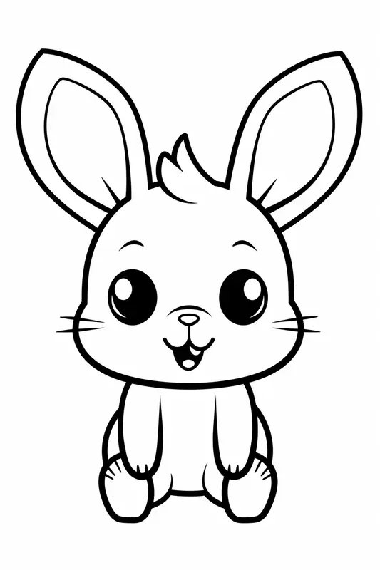 Niedlicher Kleiner Hase Mit Grossen Augen coloring page for children