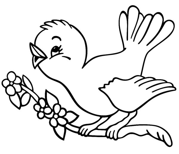 Niedlicher singender Vogel coloring page for children