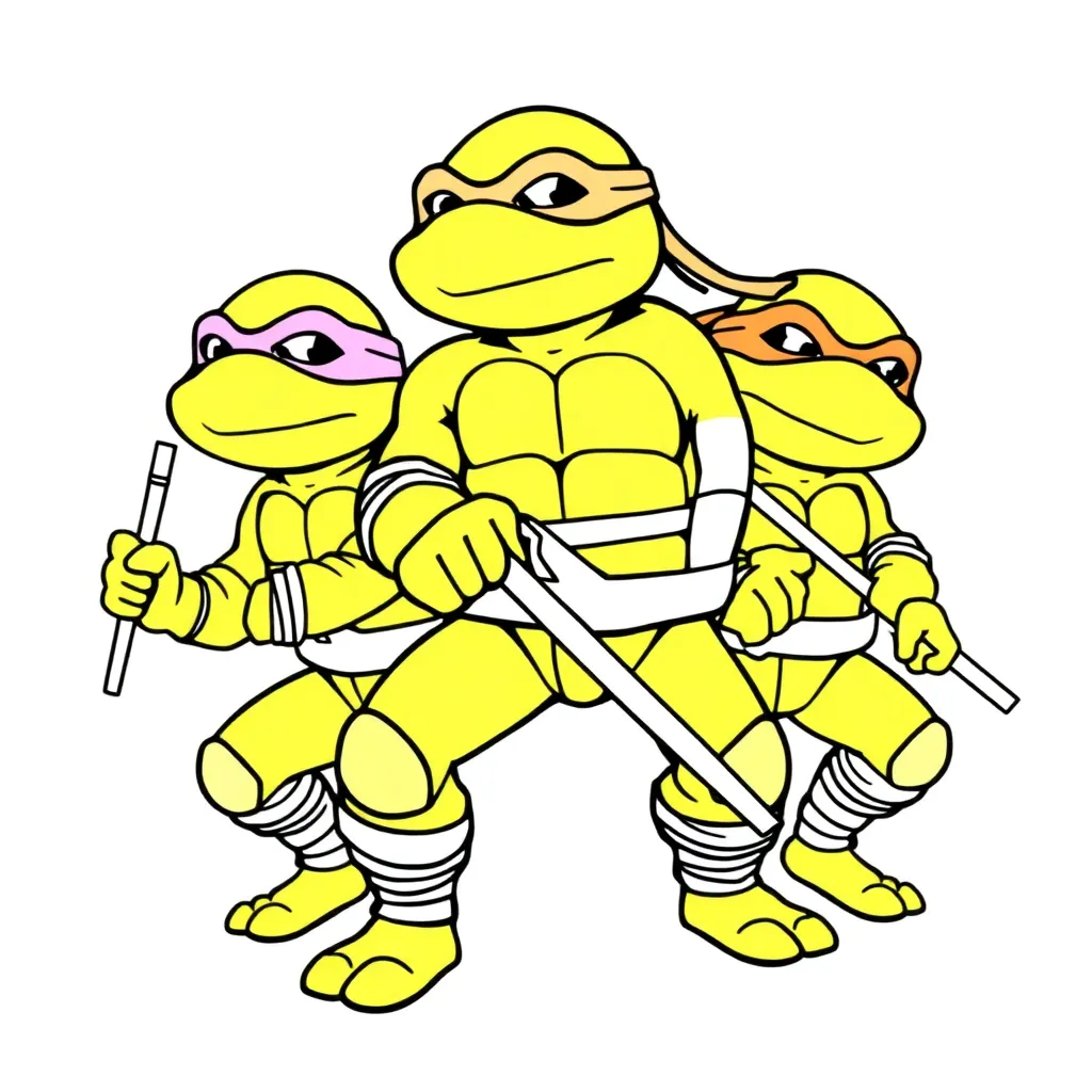 Ninja Turtles Actie Superheld Stripfiguur Avontuur coloring page for children