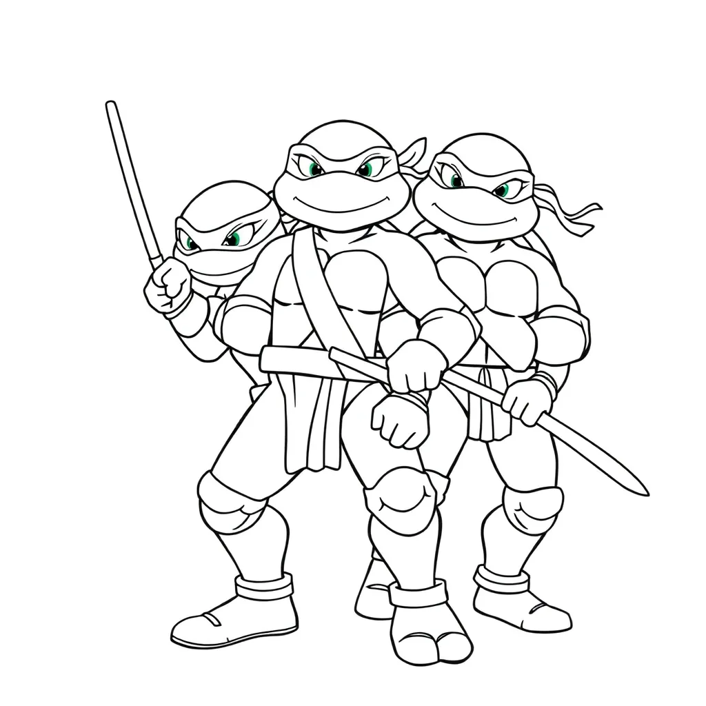 Ninja Turtles Superheld Actie Stripboek Avontuur coloring page for children