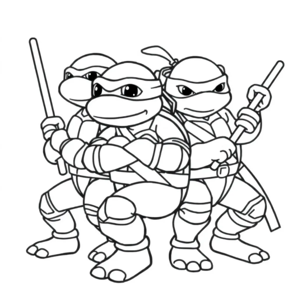 Ninja Turtles Superheld Actie Stripboek Avontuur coloring page for children