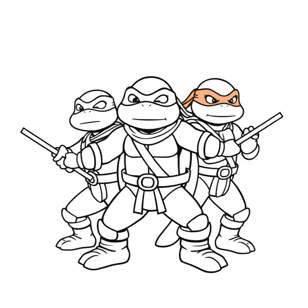 Ninja Turtles Superheld Actie Strips Avontuur coloring page for children