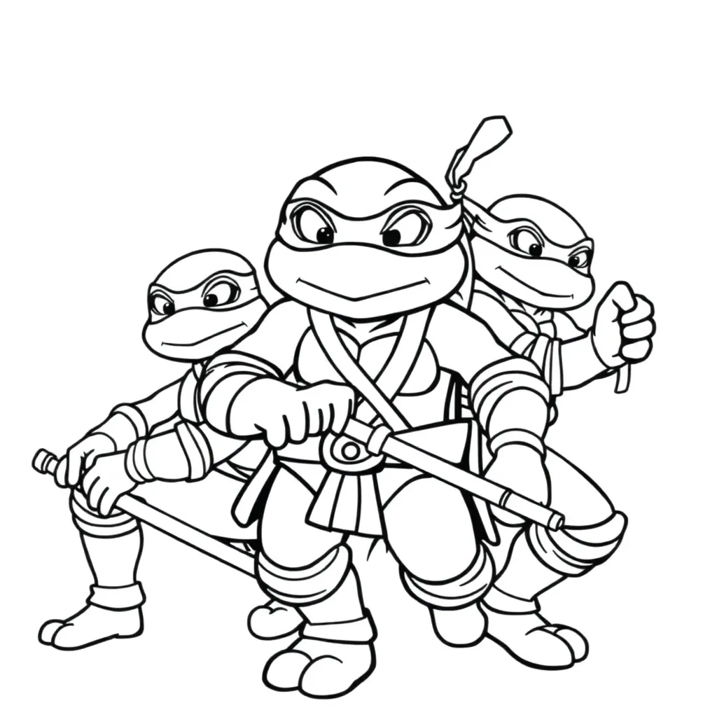 Ninja Turtles Superheld Actie Strips Avontuur coloring page for children
