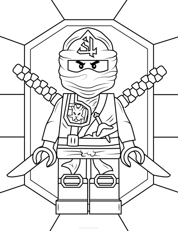 Ninjago Dubbelzwaard coloring page for children