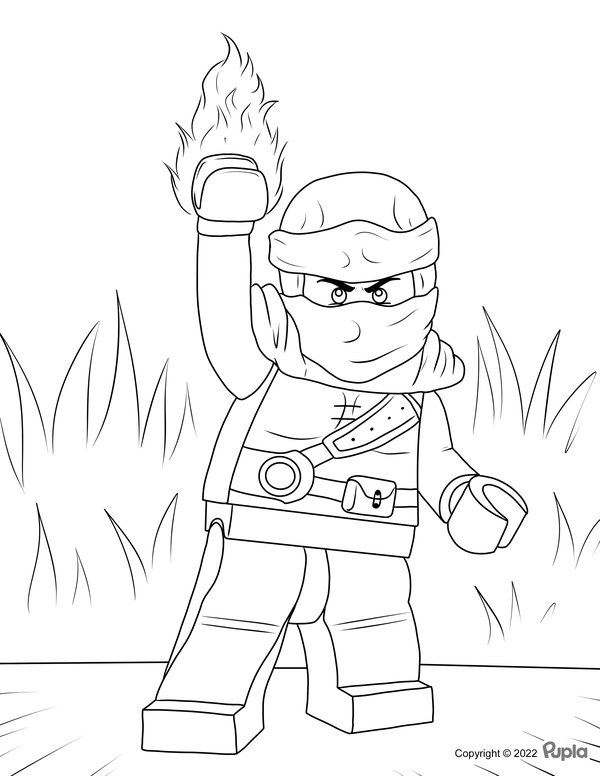 Ninjago Manos Arriba Fuego coloring page for children