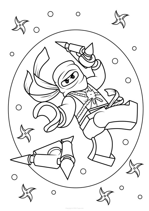 Ninjago Wurfsterne coloring page for children