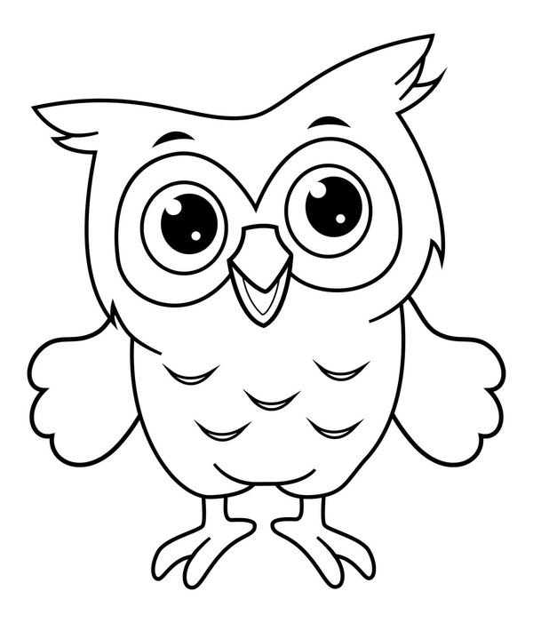Oiseaux Hibou Mignon coloring page for children