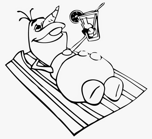 Olaf Frozen Allonge Au Soleil coloring page for children
