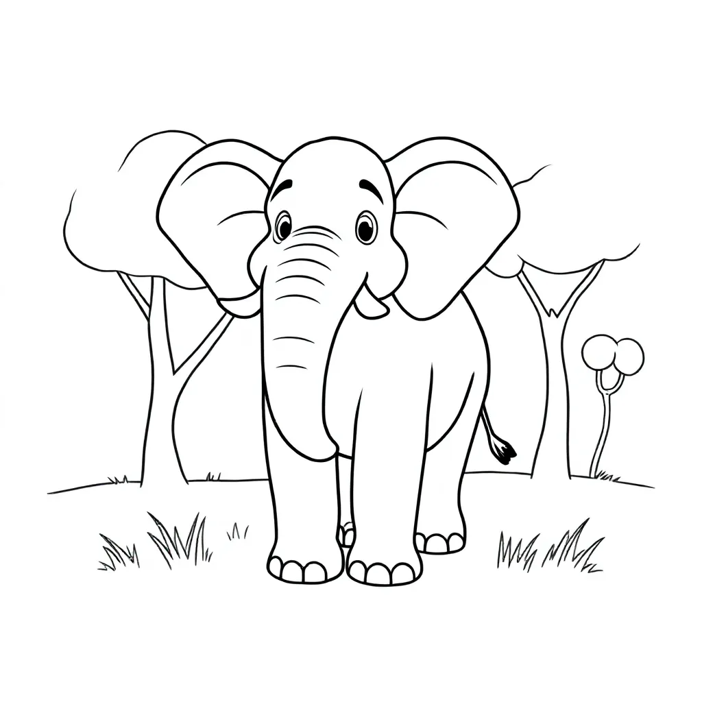 olifant kleurplaat voor kinderen