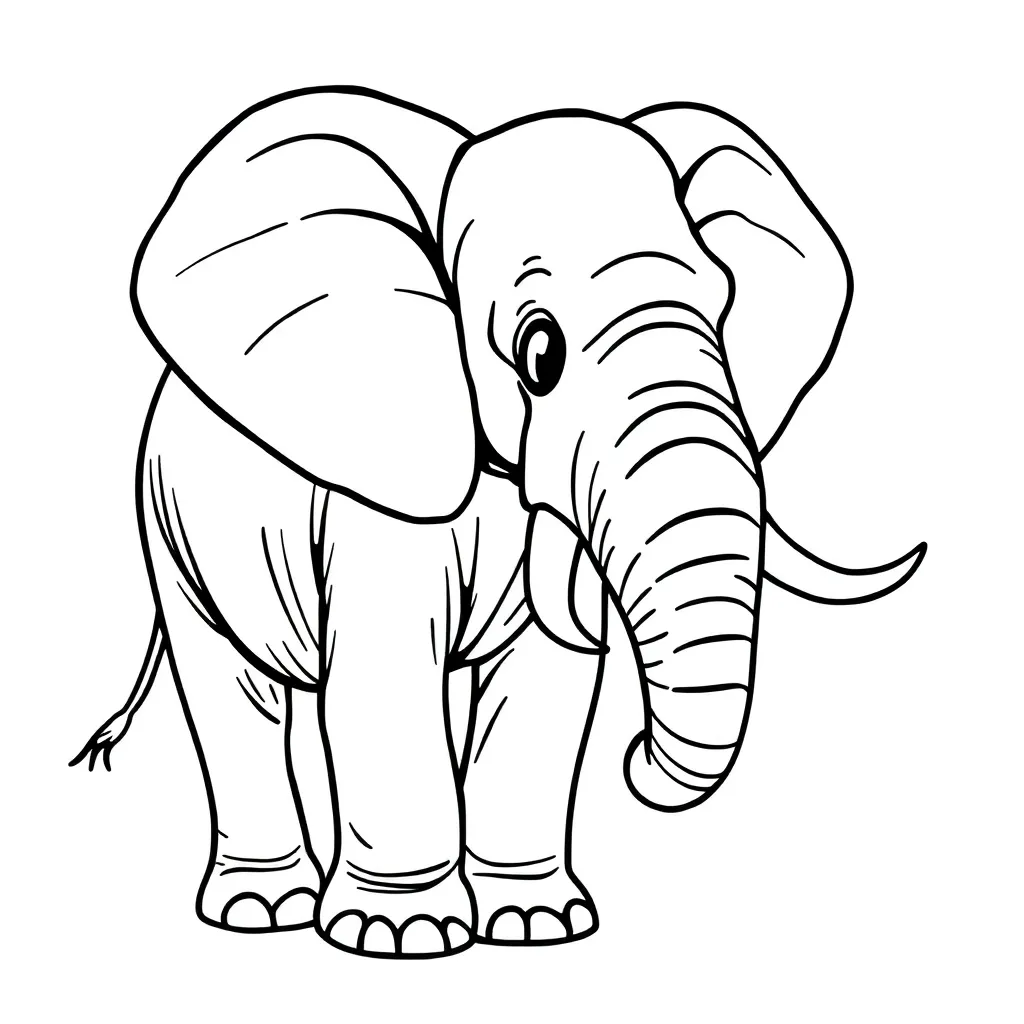 Olifant Safari Wilde Dieren Natuur coloring page for children