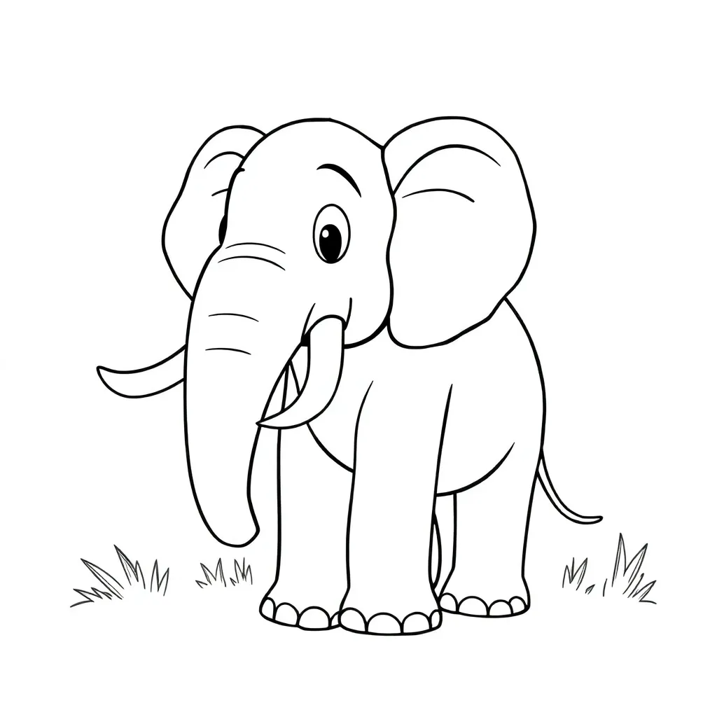 Olifant Safari Wilde Dieren Natuur coloring page for children