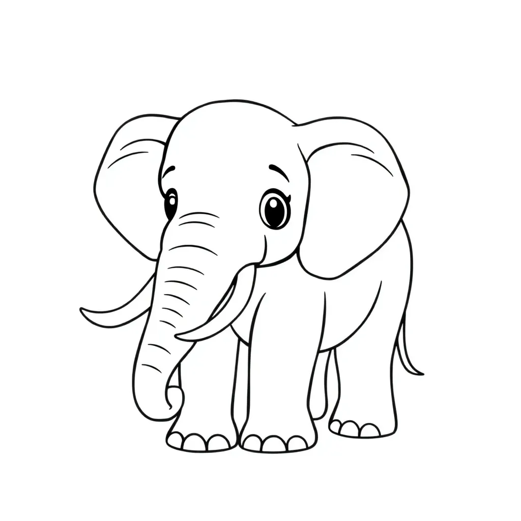 Olifant Wild Savanne Natuur Dieren coloring page for children