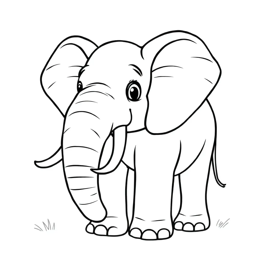 Olifant Wild Savanne Natuur Dieren coloring page for children