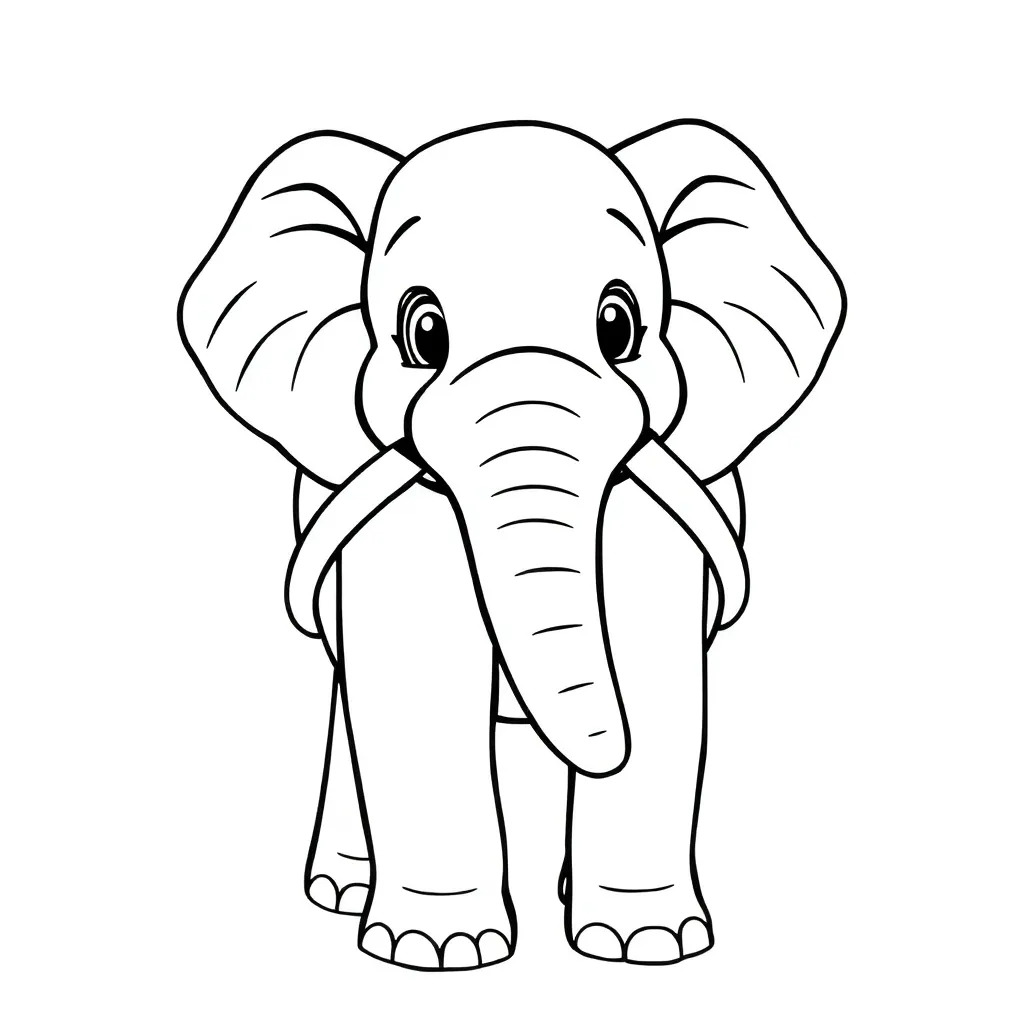 Olifant Wildlife Savanne Natuur Wilde Dieren coloring page for children