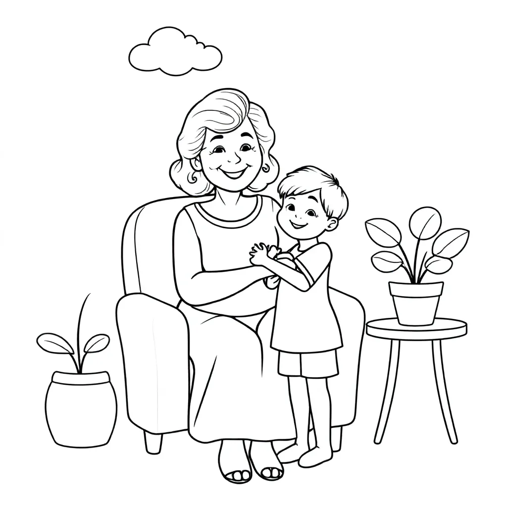 oma ik vind je super lief coloring page for children