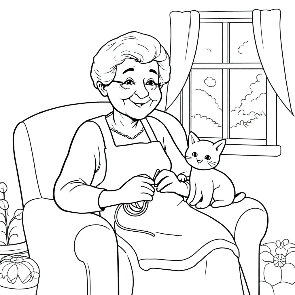 Oma coloring page for children