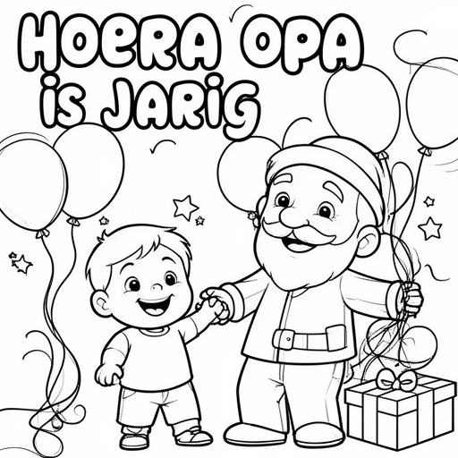 Opa en peuter kleinzoon vieren feest