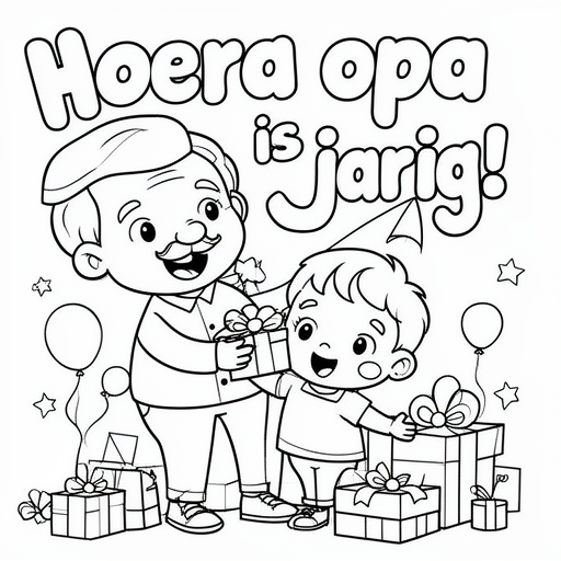 Opa en peuter kleinzoon vieren feest