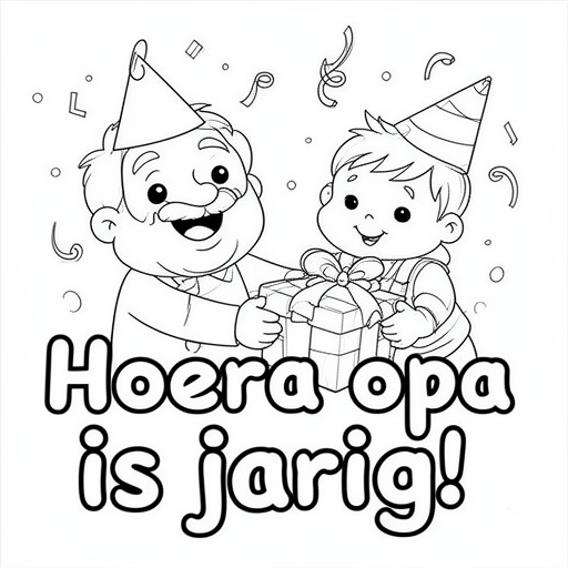 Opa en peuter kleinzoon vieren feest