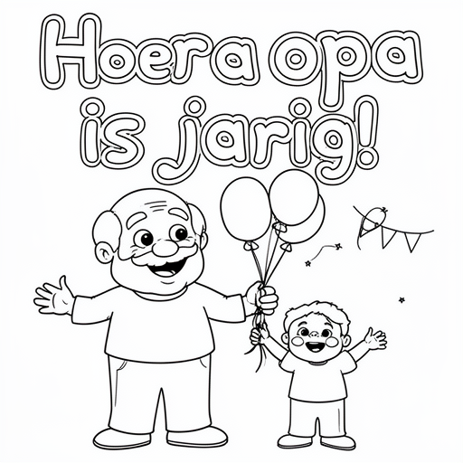 Opa en peuter kleinzoon vieren feest