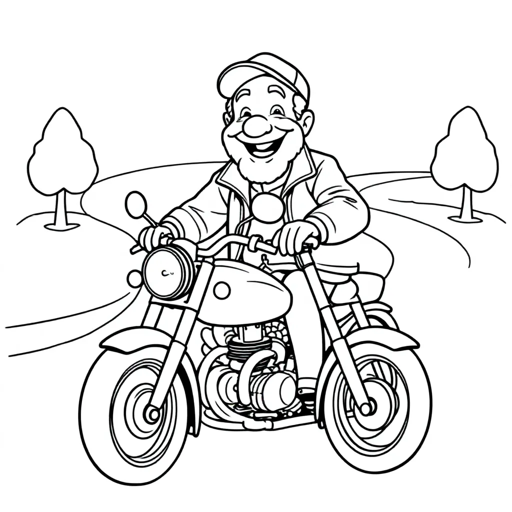 Opa Op Motor coloring page for children