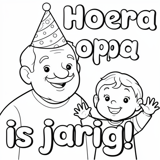 Opa zonder baard en snor en peuter kleinzoon vieren feest