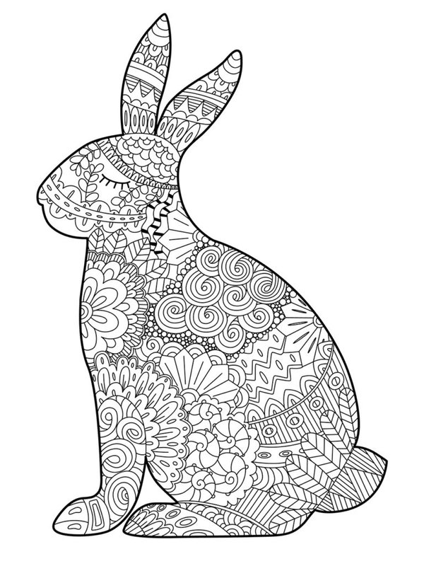 Osterhasen Mandala coloring page for children