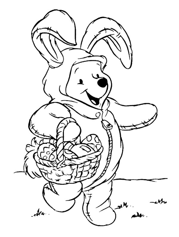 Ostern Winnie the Pooh coloring page for children