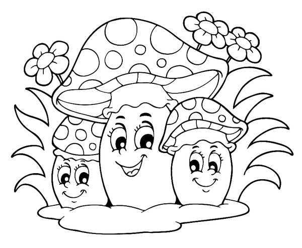 Otono Tres Setas Con Flores coloring page for children