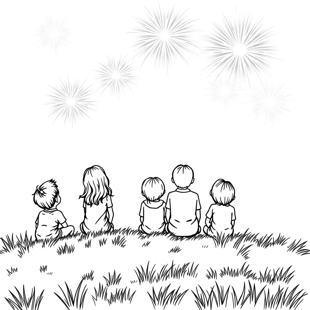 Oud En Nieuw Vuurwerk Feest Traditie Viering coloring page for children
