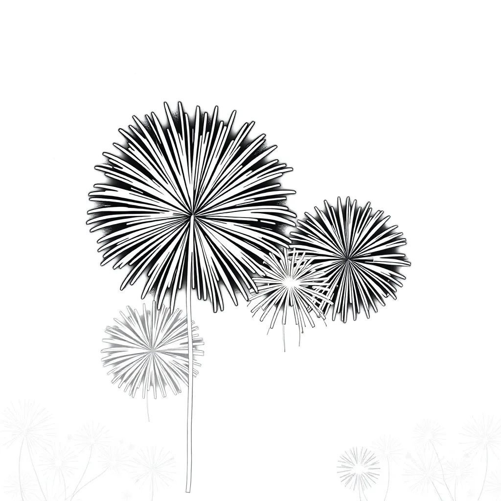 Oud En Nieuw Vuurwerk Traditie Feest Viering coloring page for children