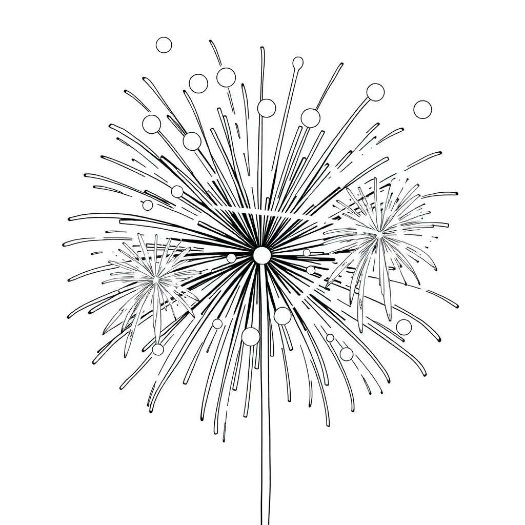 Oud Nieuw Feest Vuurwerk Traditie coloring page for children