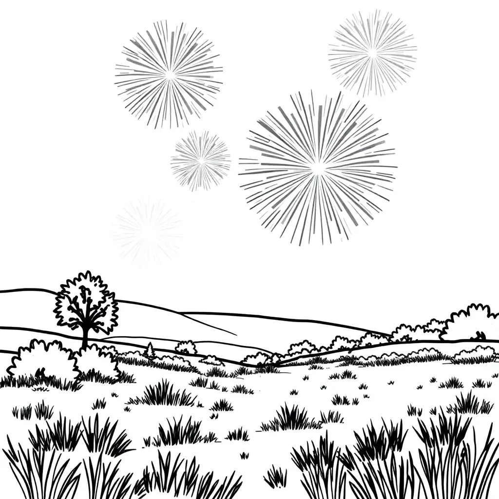 Oud Nieuw Vuurwerk Feestelijk Traditie coloring page for children